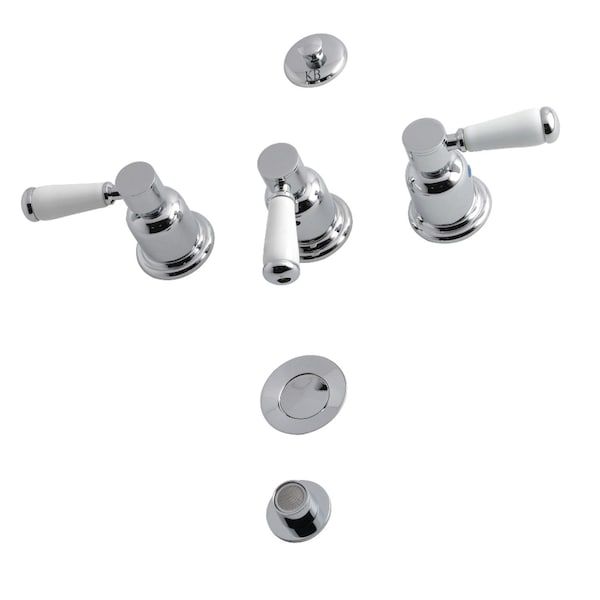 Kingston Brass Paris KB6321DPL 3-Handle Bidet Faucet, Polished Chrome KB6321DPL - main